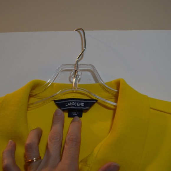 LANDS'END Yellow Polo Shirt Short Sleeves Soft Cotton S(6-8) - Picture 1 of 6